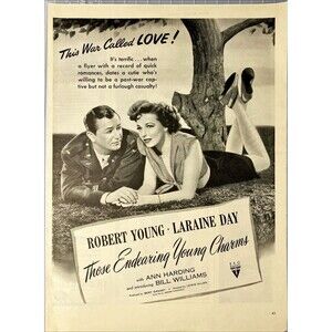 RKO Radio Pictures "Those Endearing Young Charms"Robert Young Laraine Day Ad '45